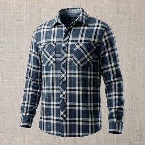 Buffalo David Bitton Blue and White Casual Button Down Shirt